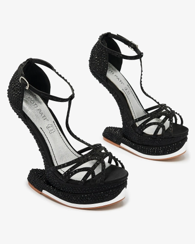 Escarpins noirs pour femme avec zircons Nekko- Footwear