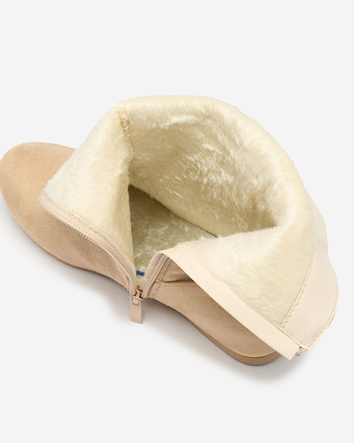 Royalfashion Bottes en éco-suède beige avec ancre cachée Lovely