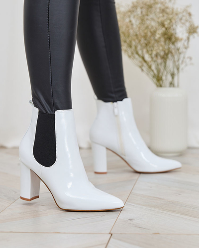 Royalfashion Bottes à talon aiguille Lady Jeny pour femme en blanc