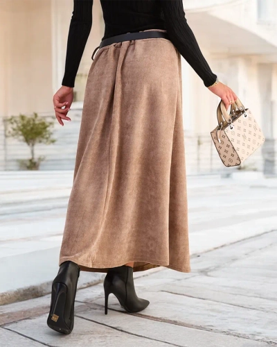 Royalfashion Jupe midi pour femme avec boutons décoratifs