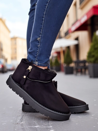 Royalfashion Bottes courtes ressemblant à des bottes de neige pour femmes Fefoz