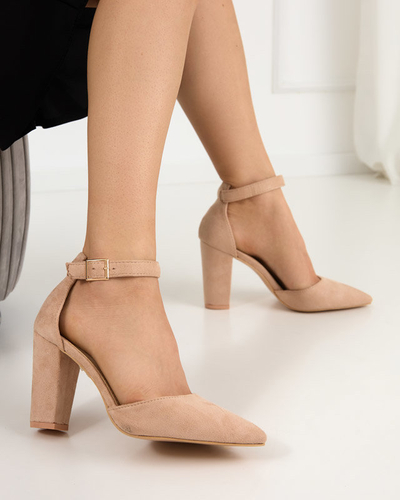 OUTLET Sandales beiges pour femmes sur le poteau Kinotia - Chaussures