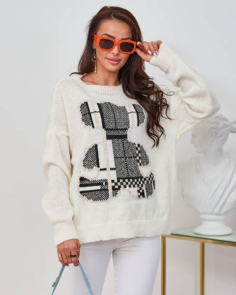 Royalfashion Cream Pull Teddy Bear pour femme