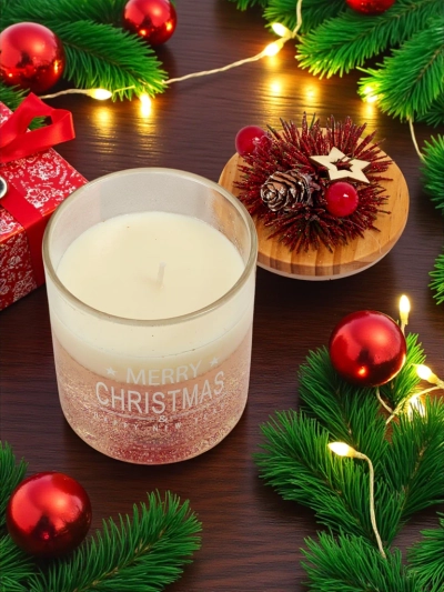 Bougie parfumée de Noël Joyeux Noël Bonne Année