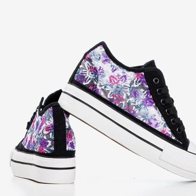 Baskets noires en dentelle pour femmes sur un coin caché Flovita - Chaussures 1