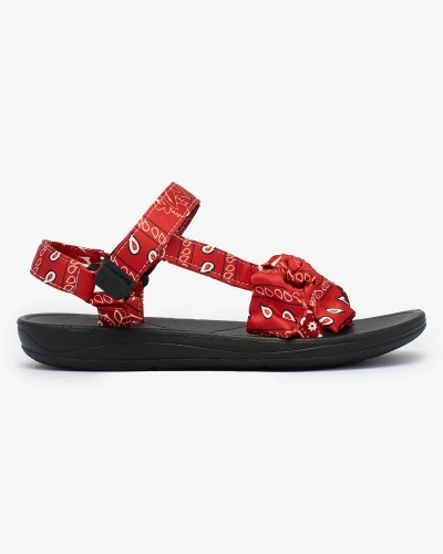 Royalfashion Sandales rouges pour femme avec nœud Oyall