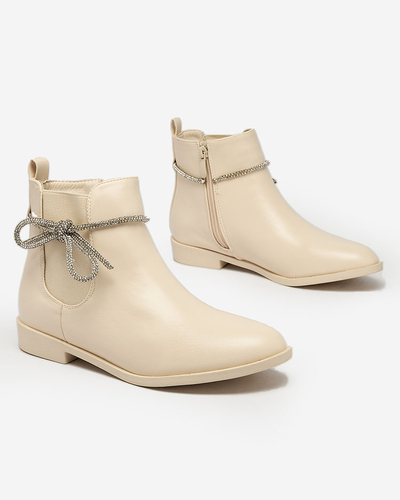 Royalfashion Bottes crème pour femme a'la sztyblety avec zircons Tardere