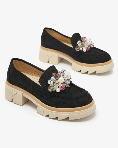 Mocassins ajourés noirs pour femme Peloga- Footwear