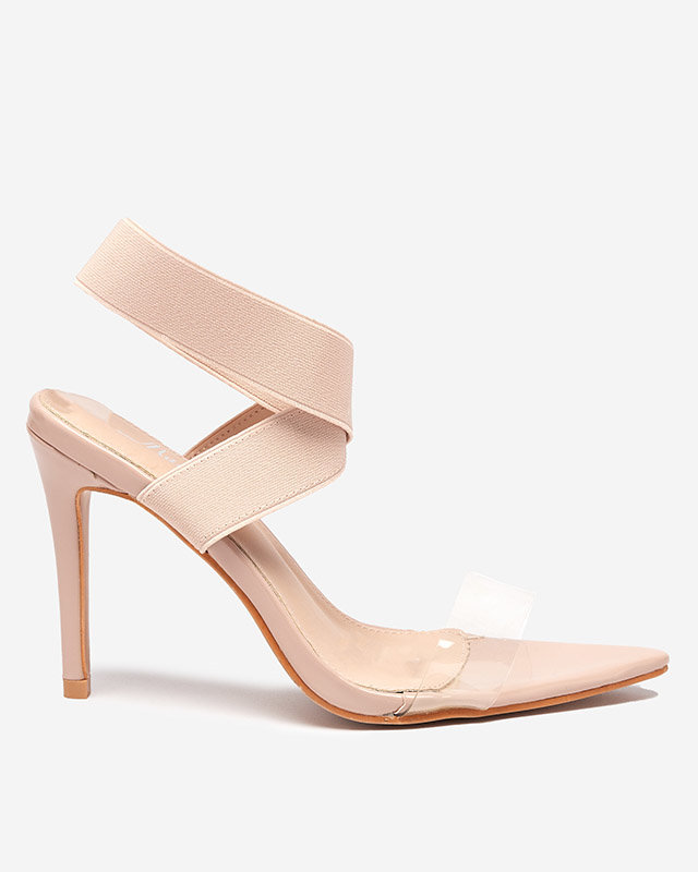 OUTLET Sandales pour femmes à talon aiguille en beige Koala - Footwear