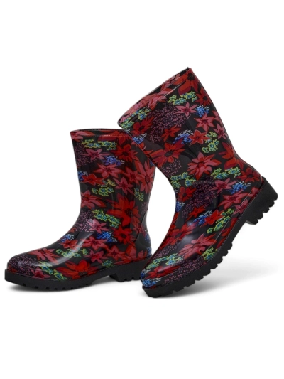 Royalfashion Bottes de pluie fleuries pour femmes Olemm