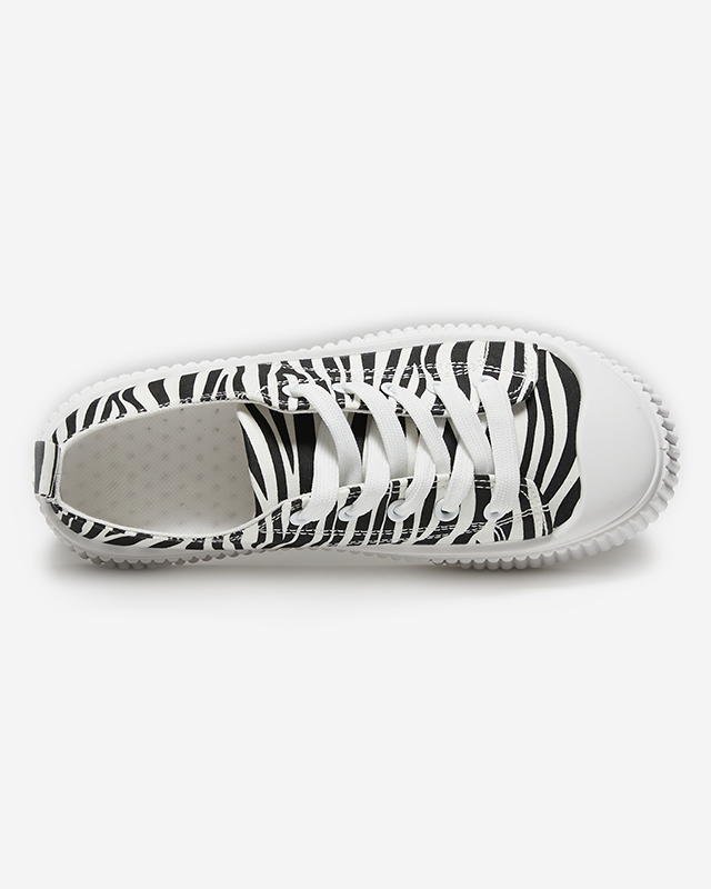 OUTLET Chaussures de sport femme blanches et noires, baskets Amrica- Shoes