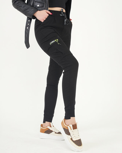 Pantalon cargo noir pour femme - Vêtements