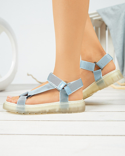 Sandales velcro Cinore bleues pour femmes - Footwear