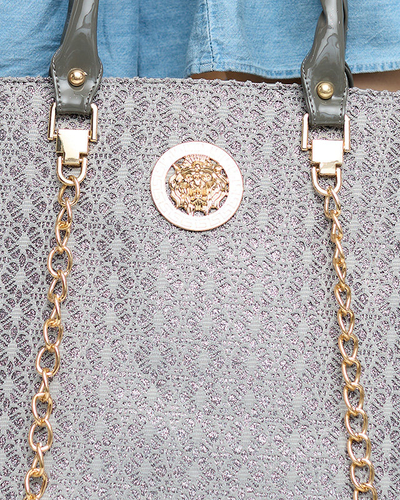 Sac à main femme gris brillant - Accessoires