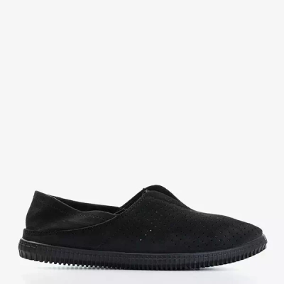 OUTLET Slip sur femme noir ajouré Nella - Chaussures