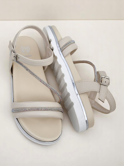 Sandales compensées Royalfashion pour femmes avec strass Magnol