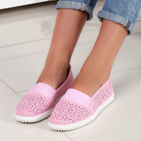 Różowe slip on Baolikang- Obuwie