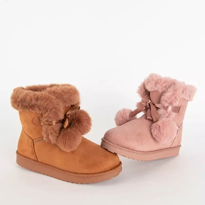 OUTLET Après-ski femme rose avec ruban et pompons Zalija - Footwear