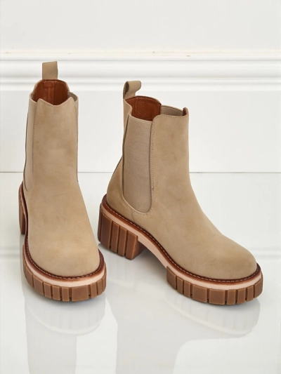 Bottines à talon bloc en nubuck écologique Amber Walk
