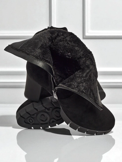Bottines femme en daim écologique à talons épais RuneFlicker