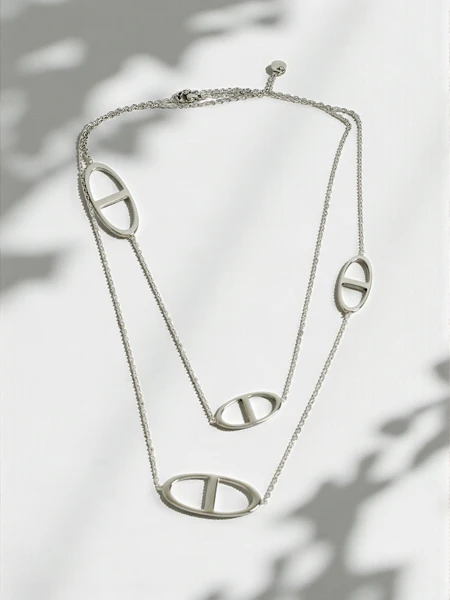Collier en argent Athenia Dualis – chaîne minimaliste avec médaillons