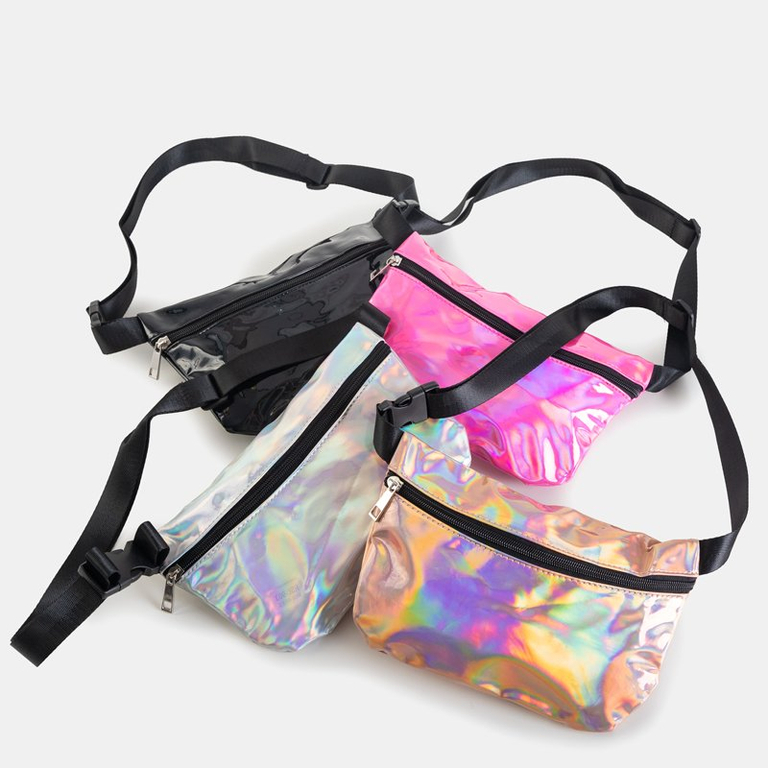 Sac banane holographique pour femme en or - Sacs à main