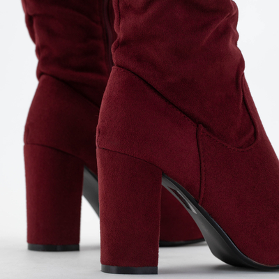 Bottines en daim bordeaux sur le poteau Grisa - Chaussures