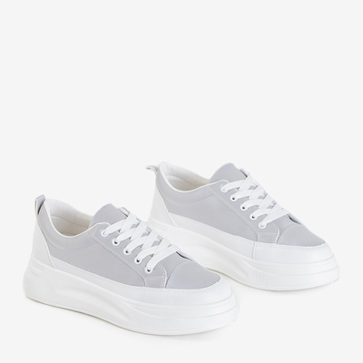 Baskets en cuir écologique pour femmes argentées de Metrodora - Footwear