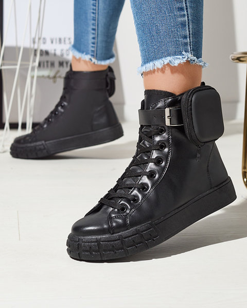 Chaussures de sport noires pour femmes avec pochette Efiffe- Footwear