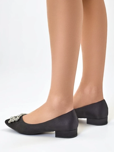 Royalfashion Ballerines pour femme en tissu satiné avec une boucle Legant