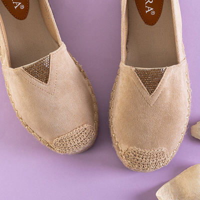 Espadrilles beiges pour femmes avec zircone cubique Asira - Footwear
