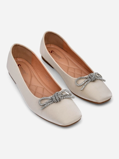 Royalfashion Ballerines pour femmes avec un nœud et brillance Ofenal