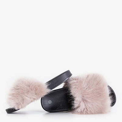 Babouche Nonni beige avec fourrure fille - Chaussures