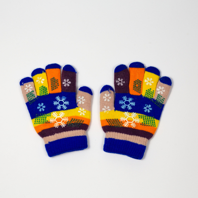 Gants fille cobalt à paillettes et flocon de neige - Accessoires