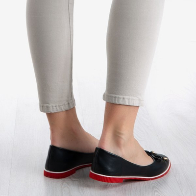 Ballerine femme noire et rouge - Chaussures 1