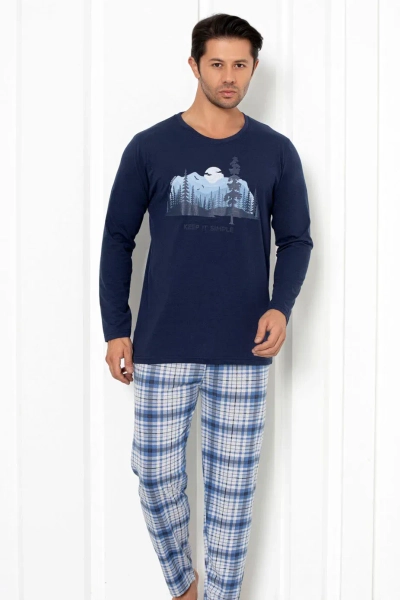 Pyjamas en coton à carreaux pour hommes Royalfashion