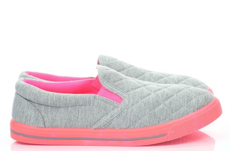 Baskets Slip On Asqus Femme Gris-Rose - Chaussures