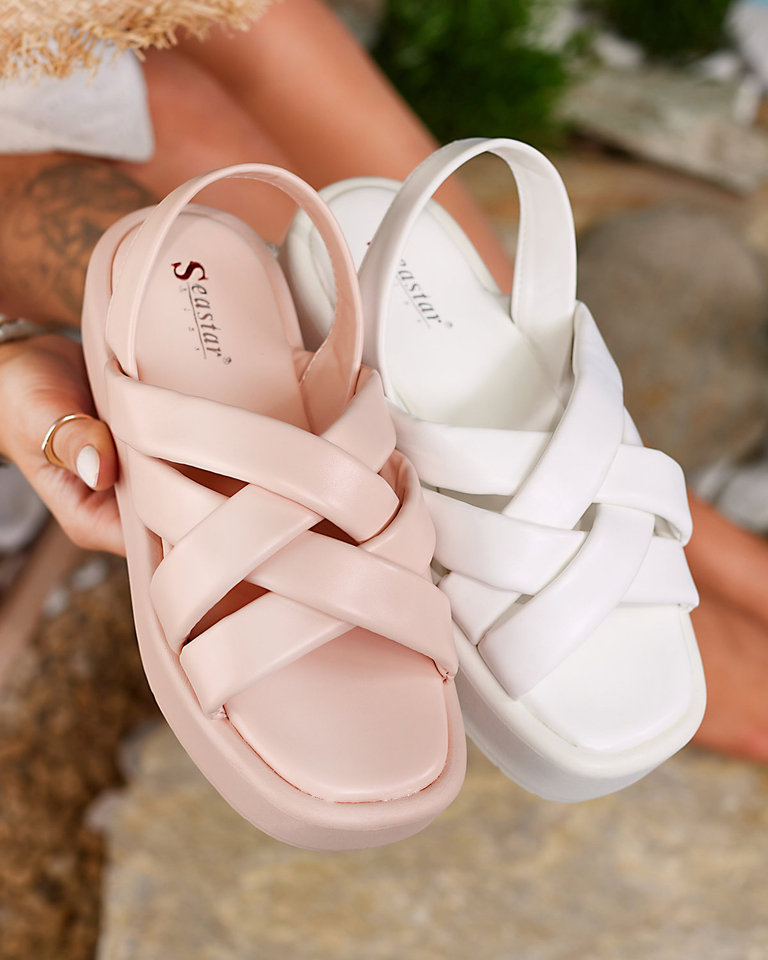 Royalfashion Powder Sandales à plateforme en éco-cuir pour femme Ivenika