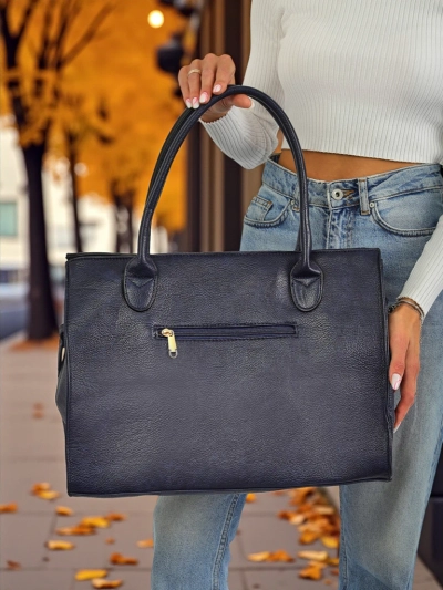 Sac pour femmes Eurydice Premium en cuir écologique bleu 41x31 cm