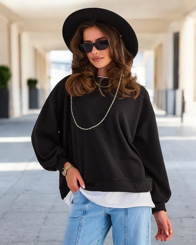 Royalfashion Sweat-shirt fin en coton pour femme