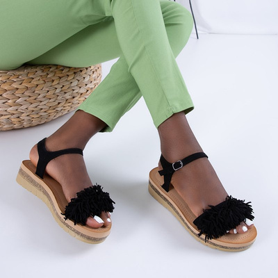 Sandales noires à plateforme pour femmes Elen - Chaussures