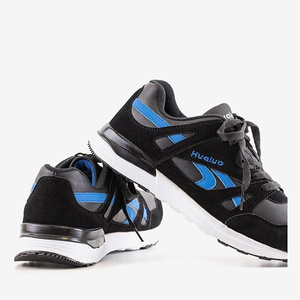 Chaussures de sport pour hommes Huwo noires et bleues - chaussures