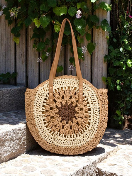 Royalfashion Sac à main en paille pour femme Flora Grande