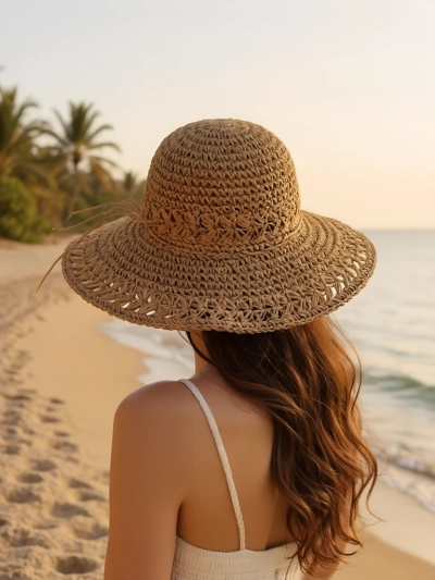 Royalfashion Chapeau de paille pour femme Dentelle Breeze