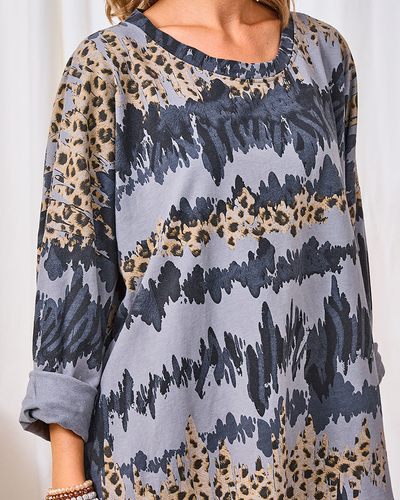 Royalfashion Robe à motifs pour femme en gris