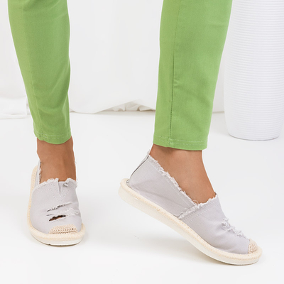 OUTLET Espadrilles femme grises à découpes Riev - Footwear