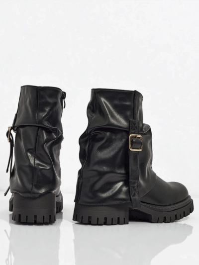 Bottines hautes pour femmes en cuir écologique Lunara