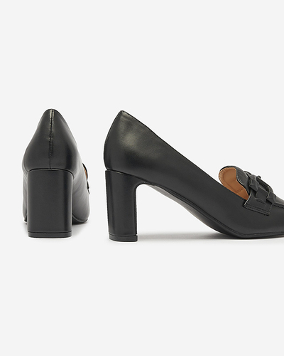 Escarpins de style mocassin pour femmes en noir Mokwell-Footwear