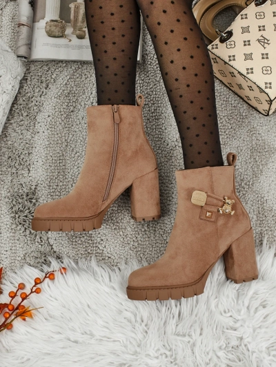 Bottines femme en éco-daim à talon bloc Bearr