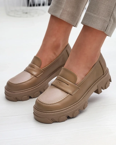 Mocassins marron clair pour femme sur semelle solide Desika - Footwear